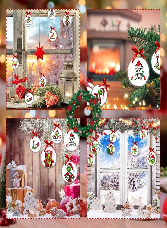 SUNWISHA 15pcs Christmas Clear Acrylic Balls Ornament Set with Bow Tie, Xmas Classic Tree Balls for Holiday Indoor Outdoor Décor, Wreath, Garland, Party Décor（Style 1） - Image 3